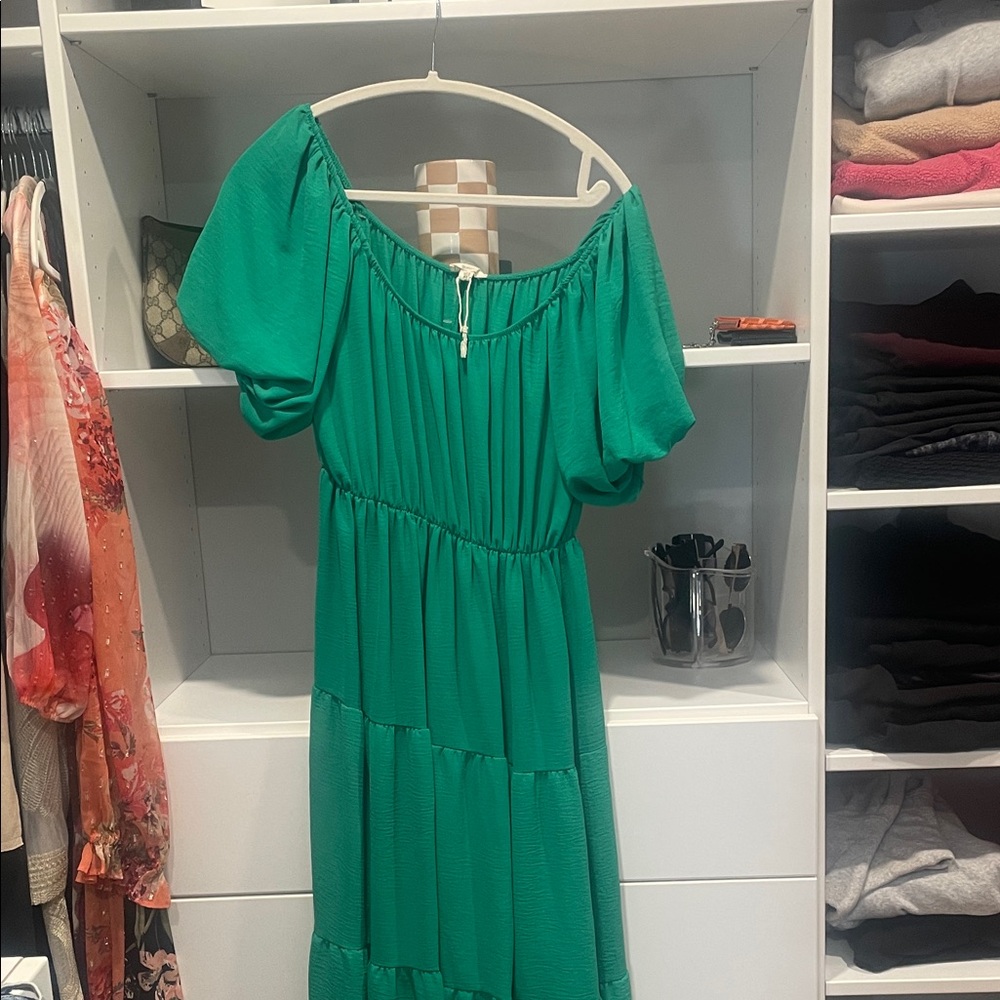 See You Monday Vibrant Green Midi Dress